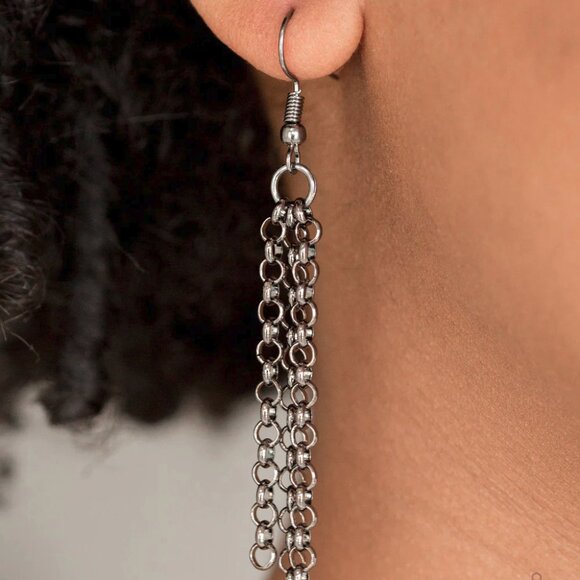 Paparazzi Jewelry Accessories - Nautically Naples - Black Necklace - Vintage - Picture 6 of 6